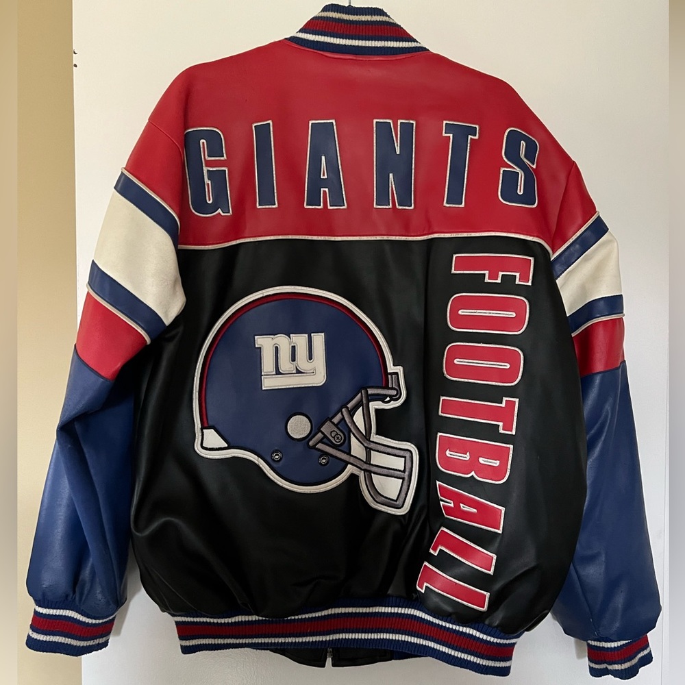 NY Giants men’s pleather sports jacket